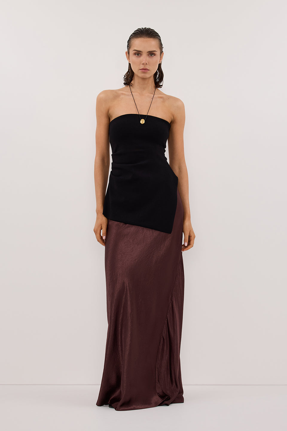 LUKE BLACK LONGLINE BANDEAU TOP Clothing DISSH Boutiques XS BLACK