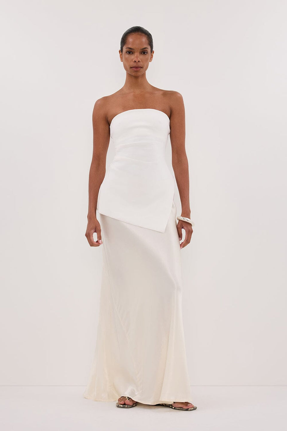 LUKE OFF WHITE LONGLINE BANDEAU TOP Clothing DISSH Boutiques