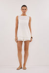 MIRA WHITE DOUBLE LAYER KNIT TOP