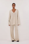 MAREN CHALK CABLE KNIT JUMPER