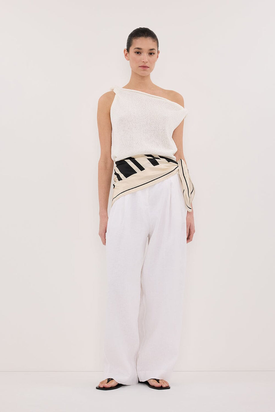 KARA OFF WHITE ASYM KNIT TOP Clothing DISSH Boutiques