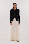 AMBER BLACK LONG SLEEVE KNIT CARDIGAN