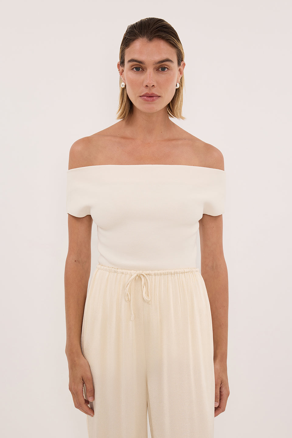 ASTRID PLASTER OFF SHOULDER KNIT TOP Clothing DISSH Boutiques