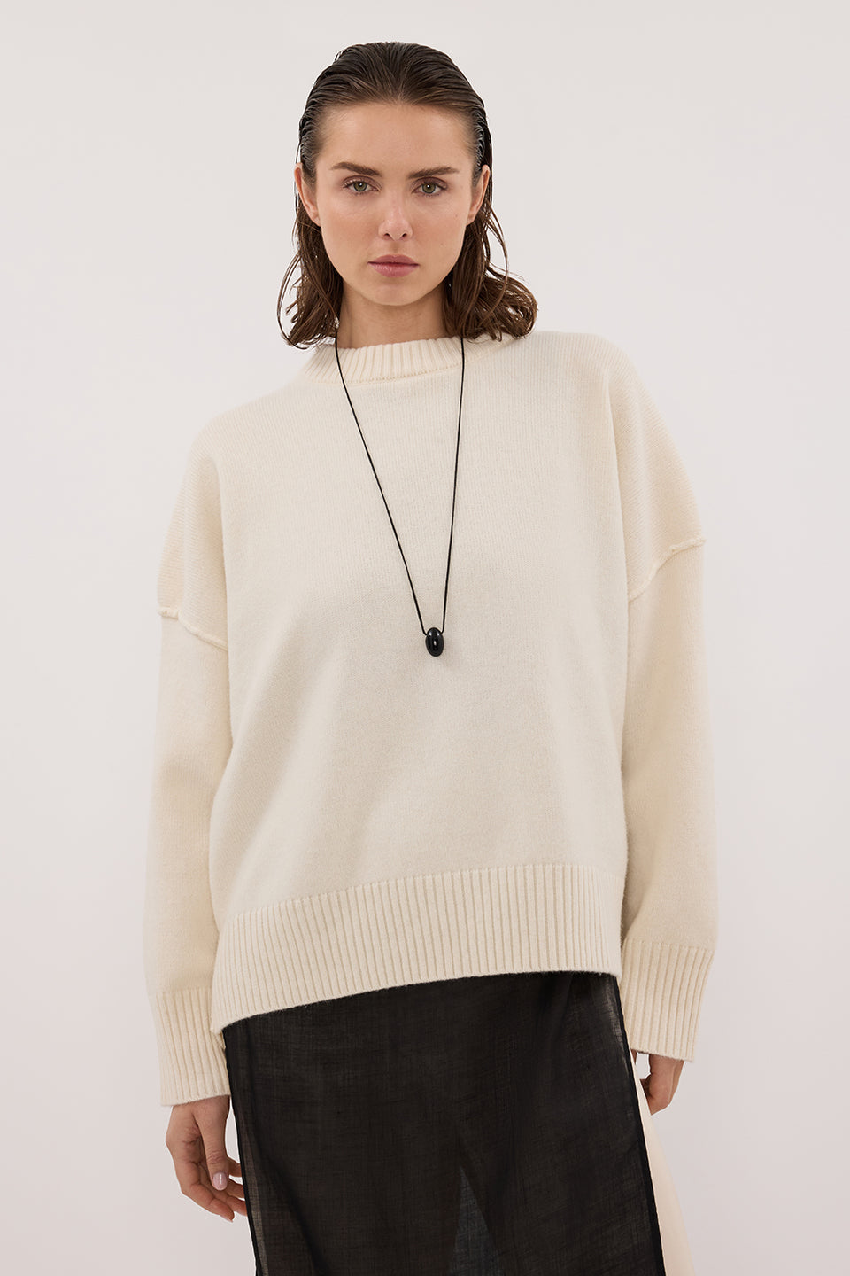 PAIGE CREAM WOOL KNIT JUMPER Clothing DISSH Boutiques
