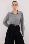 KYRA SILVER LONG SLEEVE MERINO WOOL CARDIGAN