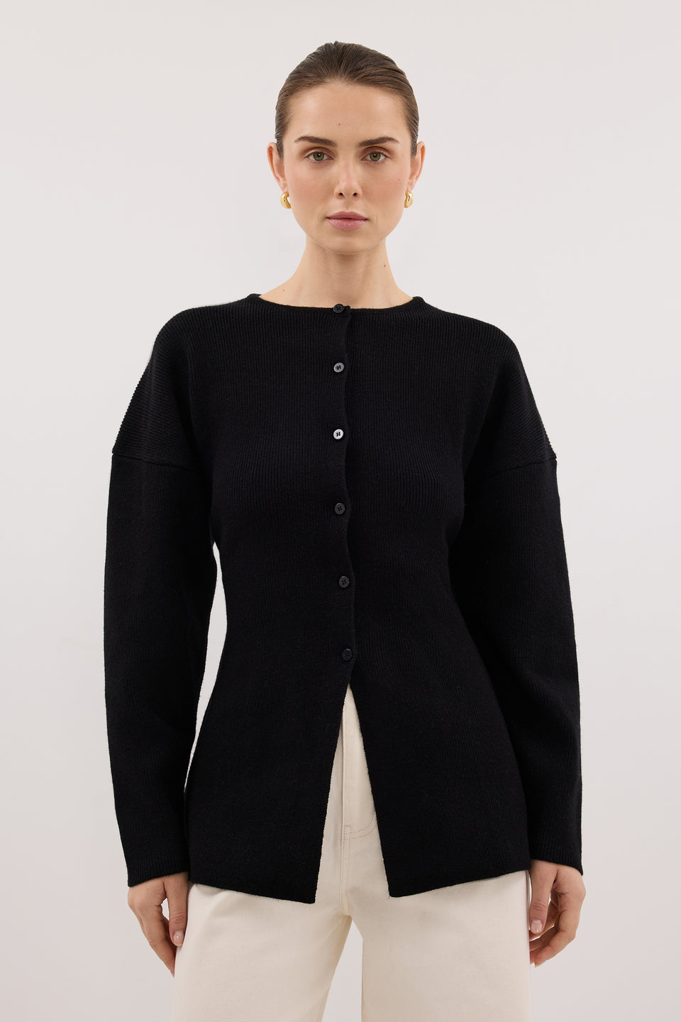 MARTHA BLACK CINCHED KNIT CARDIGAN