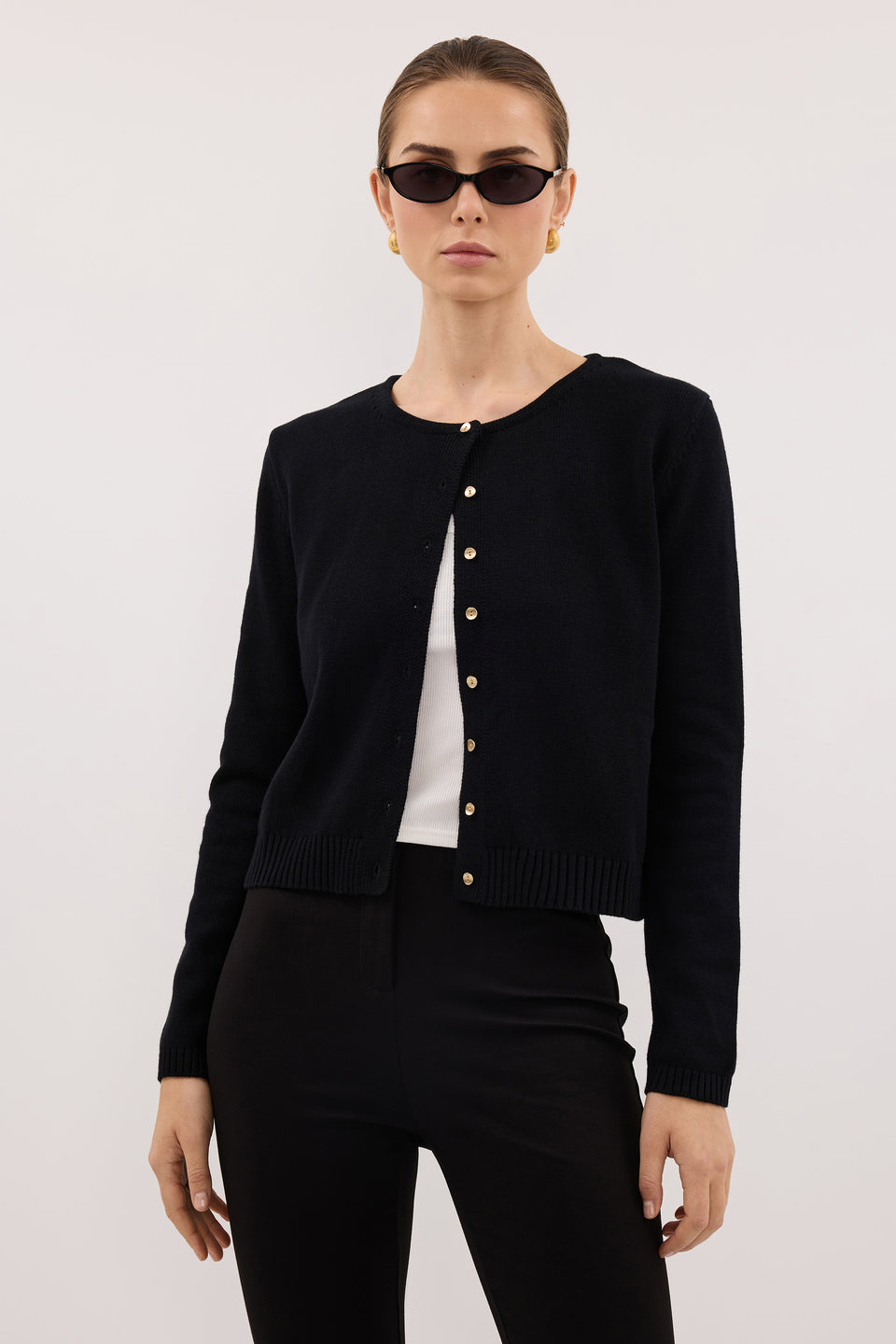 LISE BLACK LIGHT KNIT CARDIGAN