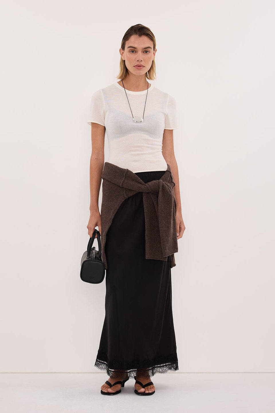 DUKE OFF WHITE MERINO KNIT BABY TEE Clothing DISSH Boutiques XS OFF WHITE