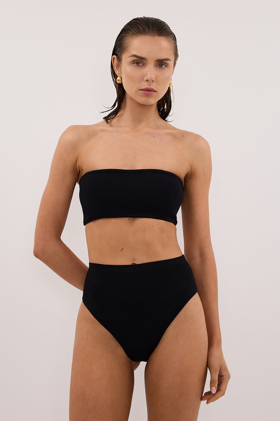 BASE BLACK HIGH WAIST BRIEF Clothing DISSH Boutiques
