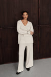 MAREN CHALK CABLE KNIT PANT