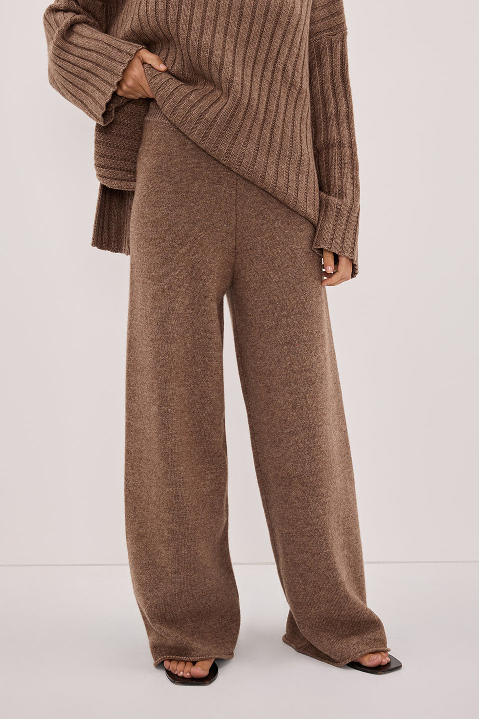 TUCSON MOCHA WIDE LEG KNIT PANT Clothing DISSH Boutiques