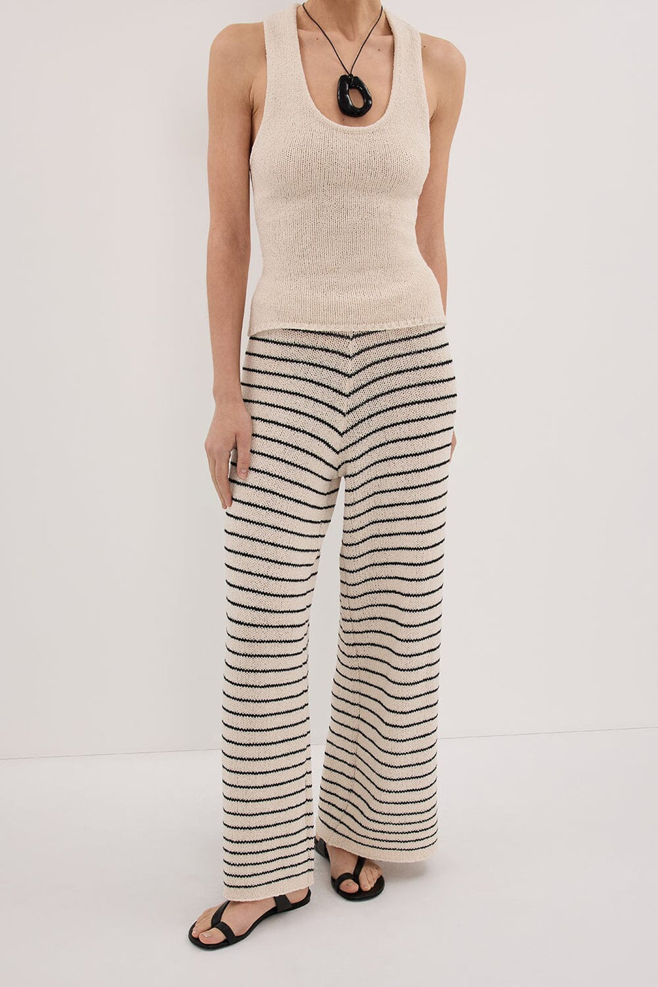 ASPEN SANDSTONE STRIPE KNIT PANT Clothing DISSH Boutiques