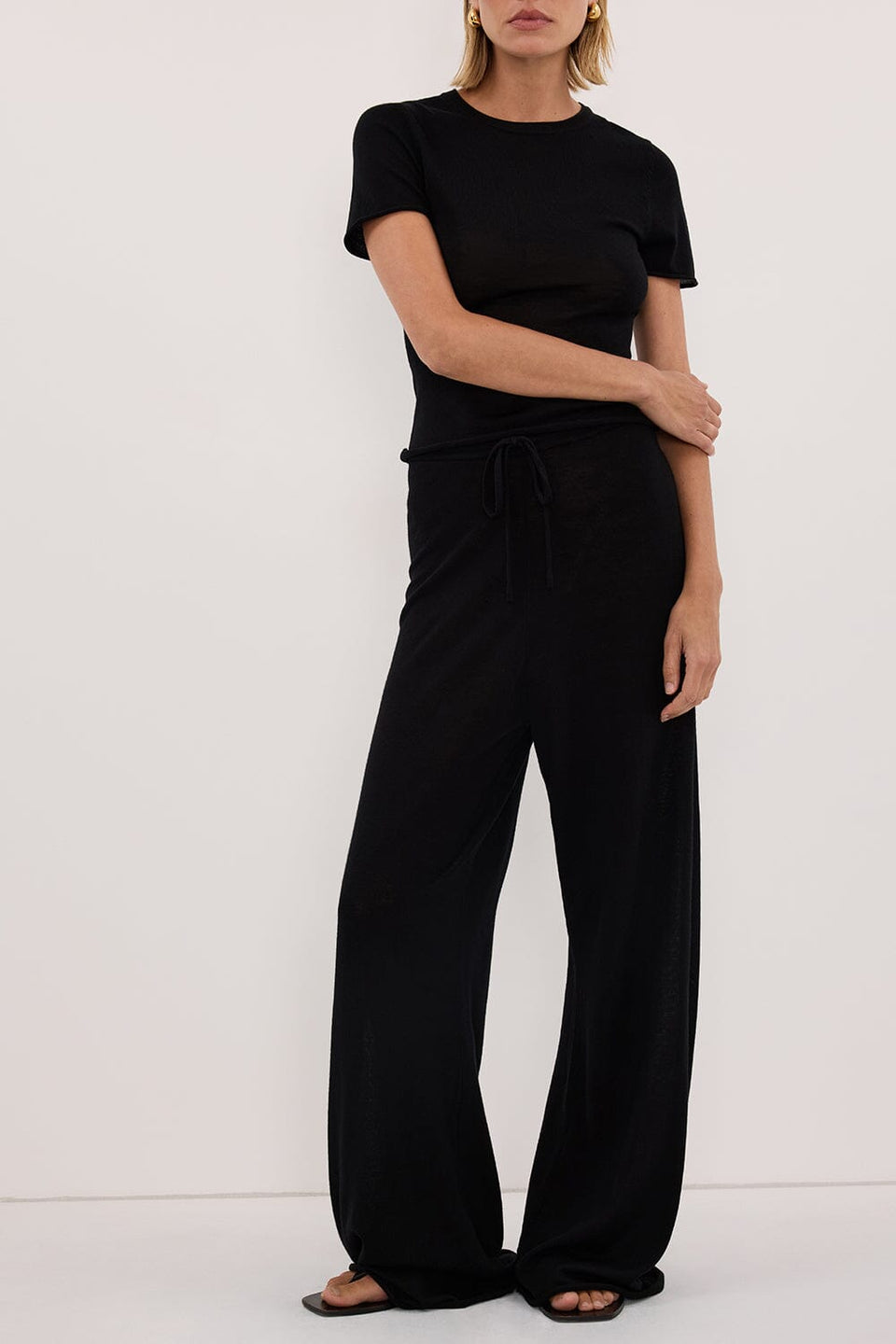 DUKE BLACK MERINO KNIT PANTS
