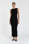 SIENNA BLACK KNIT MIDI DRESS