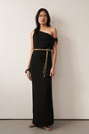 KARA BLACK KNIT SLEEVELESS MIDI DRESS