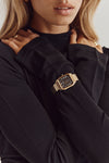 CENDRE DILLON BLACK & GOLD WATCH