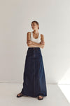 DELLA INDIGO COLUMN DENIM SKIRT