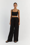 PENNY BLACK LINEN CROP TOP