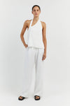 ZOEY WHITE LINEN ASYM TOP