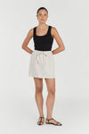 GINGER NATURAL LINEN MINI SKIRT