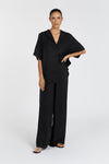 KINGSTON BLACK CUPRO WIDE LEG PANT