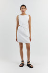 LEILANI WHITE LINEN MINI DRESS