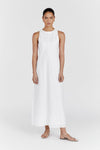 HARRIS WHITE LINEN MIDI DRESS