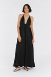 SICILY BLACK LINEN MAXI DRESS