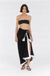 CALLIE BLACK CONTRAST LINEN SARONG