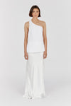 ADDISON WHITE LINEN ASYMMETRIC TOP