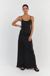 LAYLA BLACK SILK MAXI DRESS