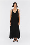 EMILY  BLACK  V-NECK MAXI DRESS