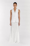 KRISTIN WHITE LINEN LONGLINE VEST