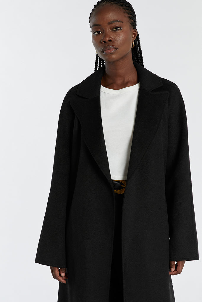 Black felt cheap coat