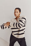 COLBIE BLACK AND STONE KNIT JUMPER