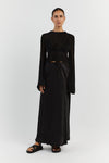 OPHELIA BLACK LONG SLEEVE CROP