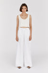 DION OFF WHITE BOUCLE CROP TOP