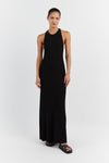 RIVER BLACK BACKLESS MAXI DRESS