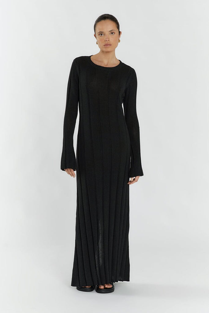 EMERY BLACK LONG SLEEVE MAXI DRESS Dissh