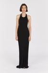 GOLDIE BLACK HALTER MAXI DRESS