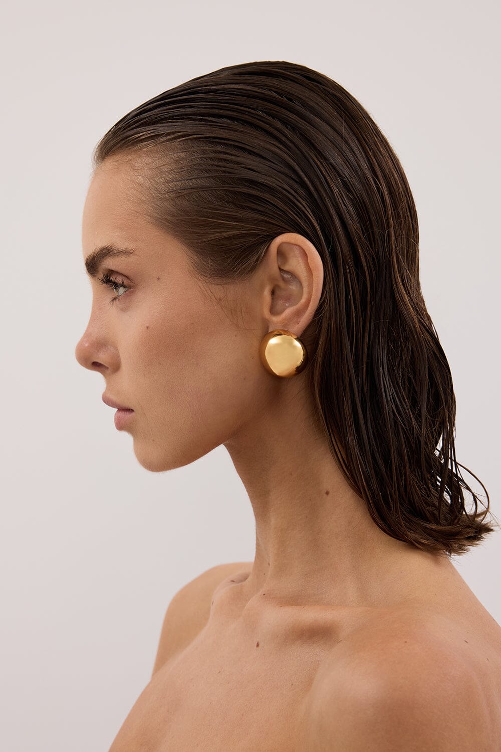 ANNA ROSSI DOMED GOLD EARRING Accessories DISSH Boutiques 