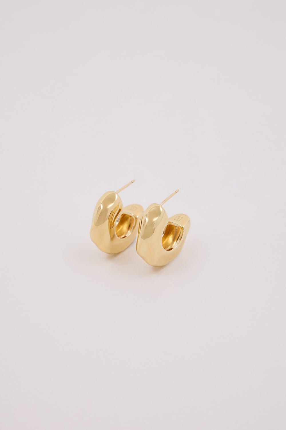 F+H GOLD HAMMERED CHUBBY HOOPS Accessories DISSH Boutiques 