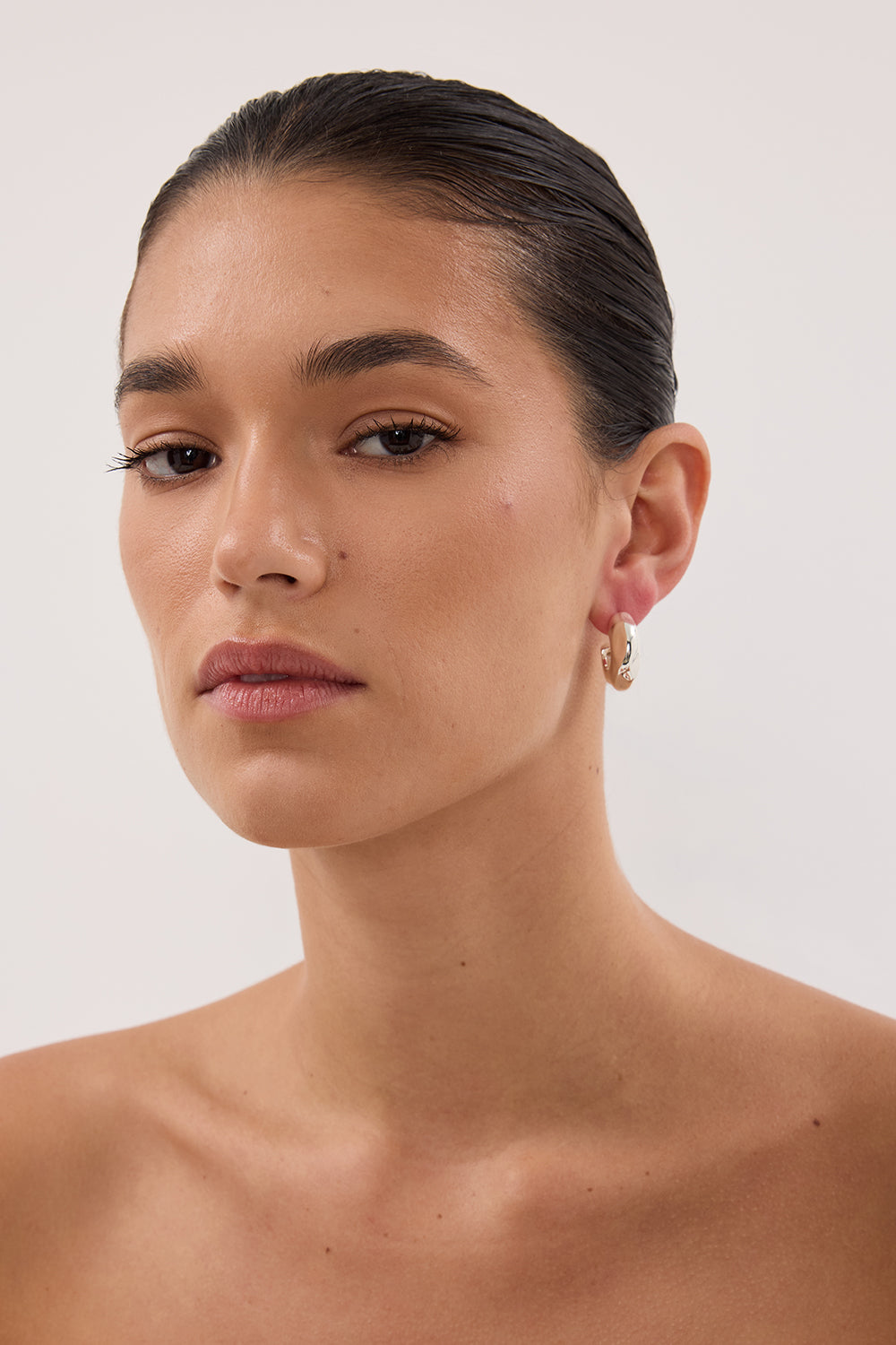F+H SILVER HAMMERED CHUBBY HOOPS Accessories DISSH Boutiques 