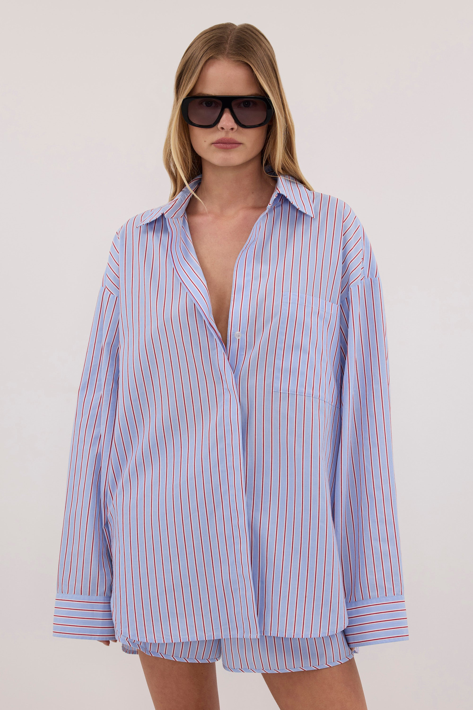 ORSON BLUE STRIPE COTTON SHIRT