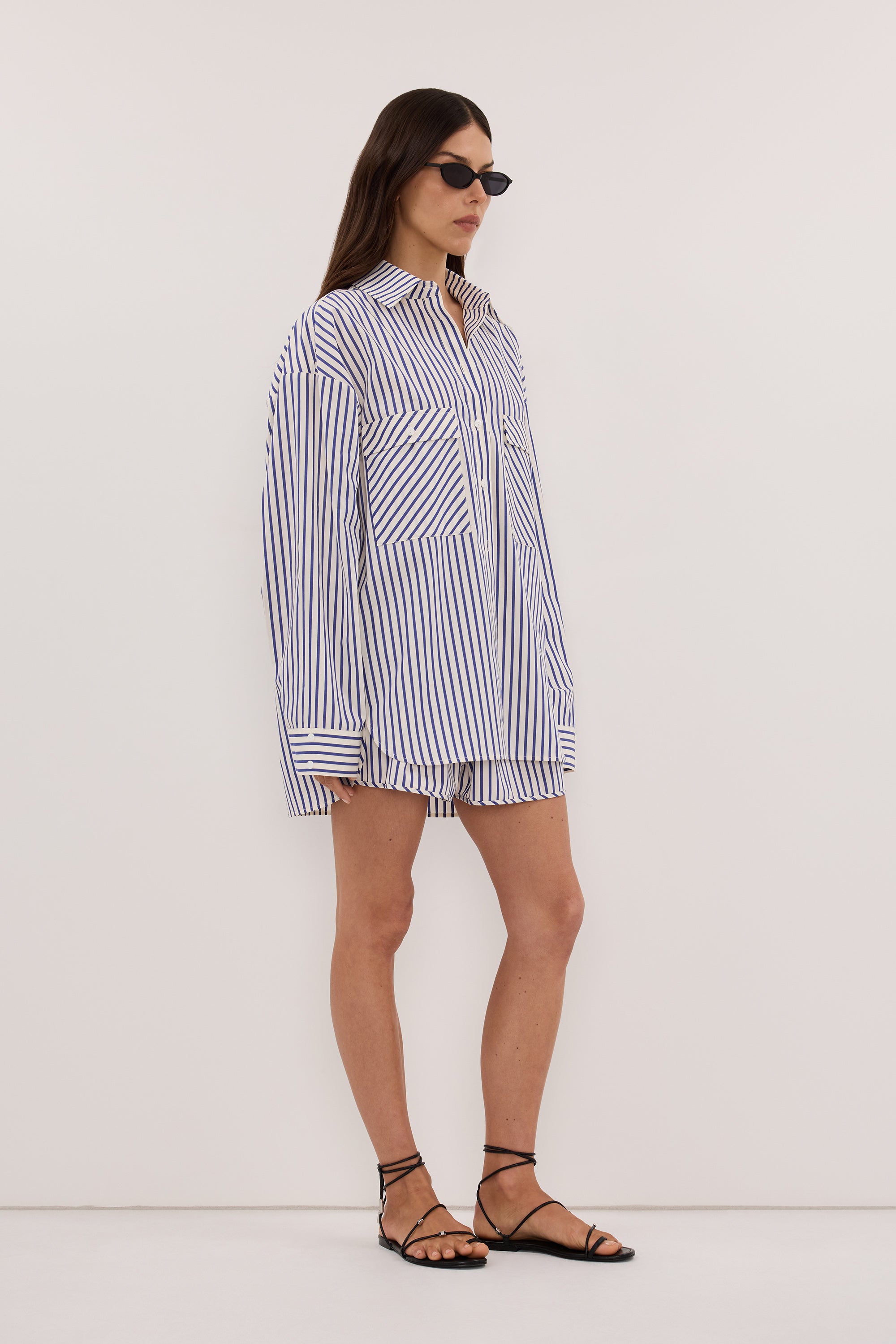 HELENE BLUE STRIPE COTTON SHIRT