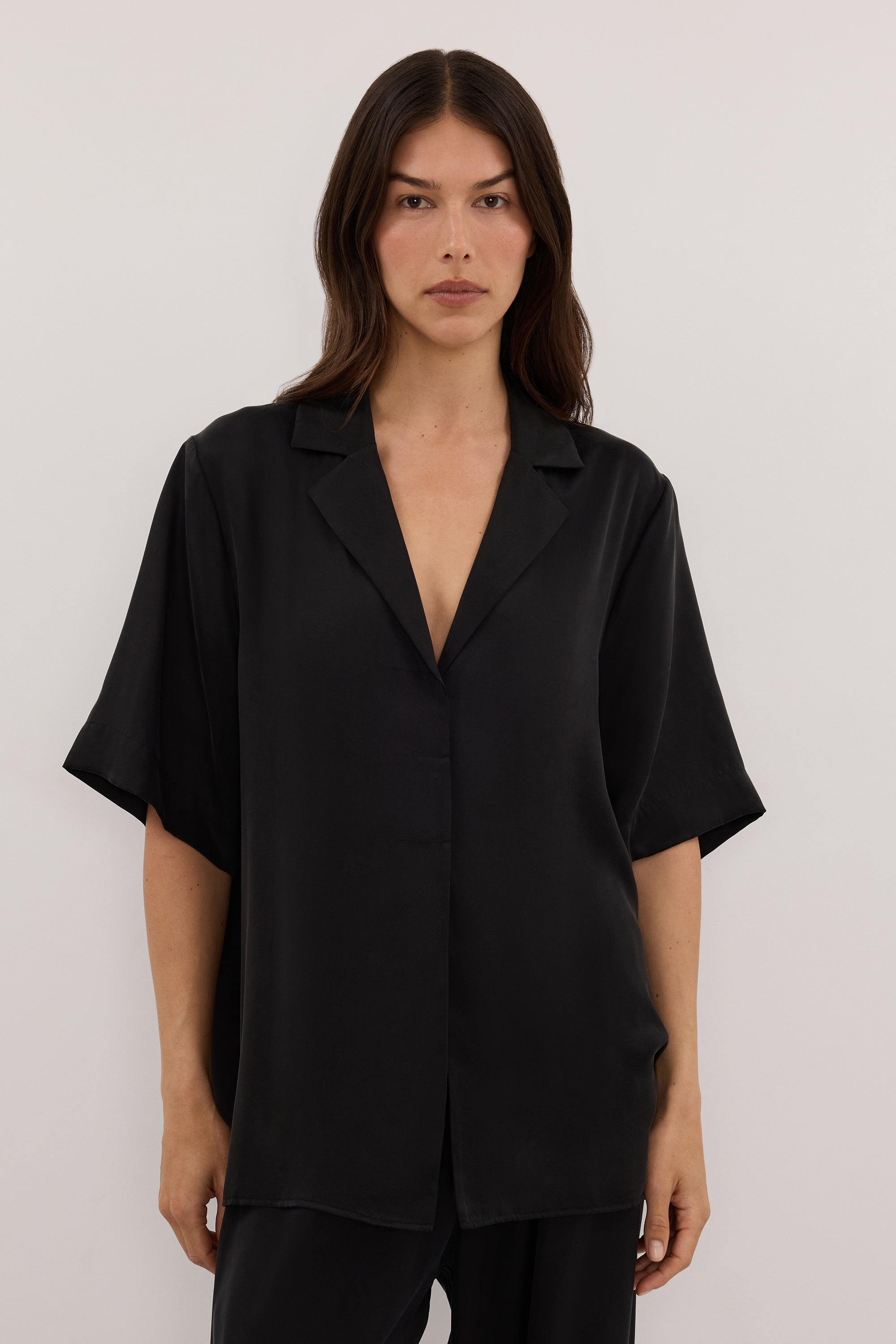 MICAH BLACK SILK SHIRT