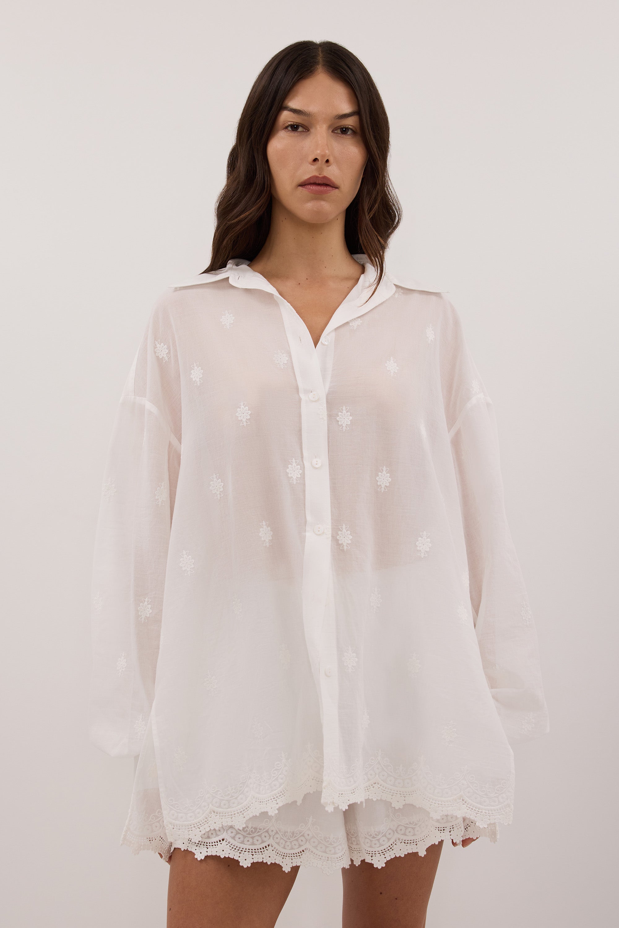 SIERRA WHITE COTTON SHIRT - PRE ORDER
