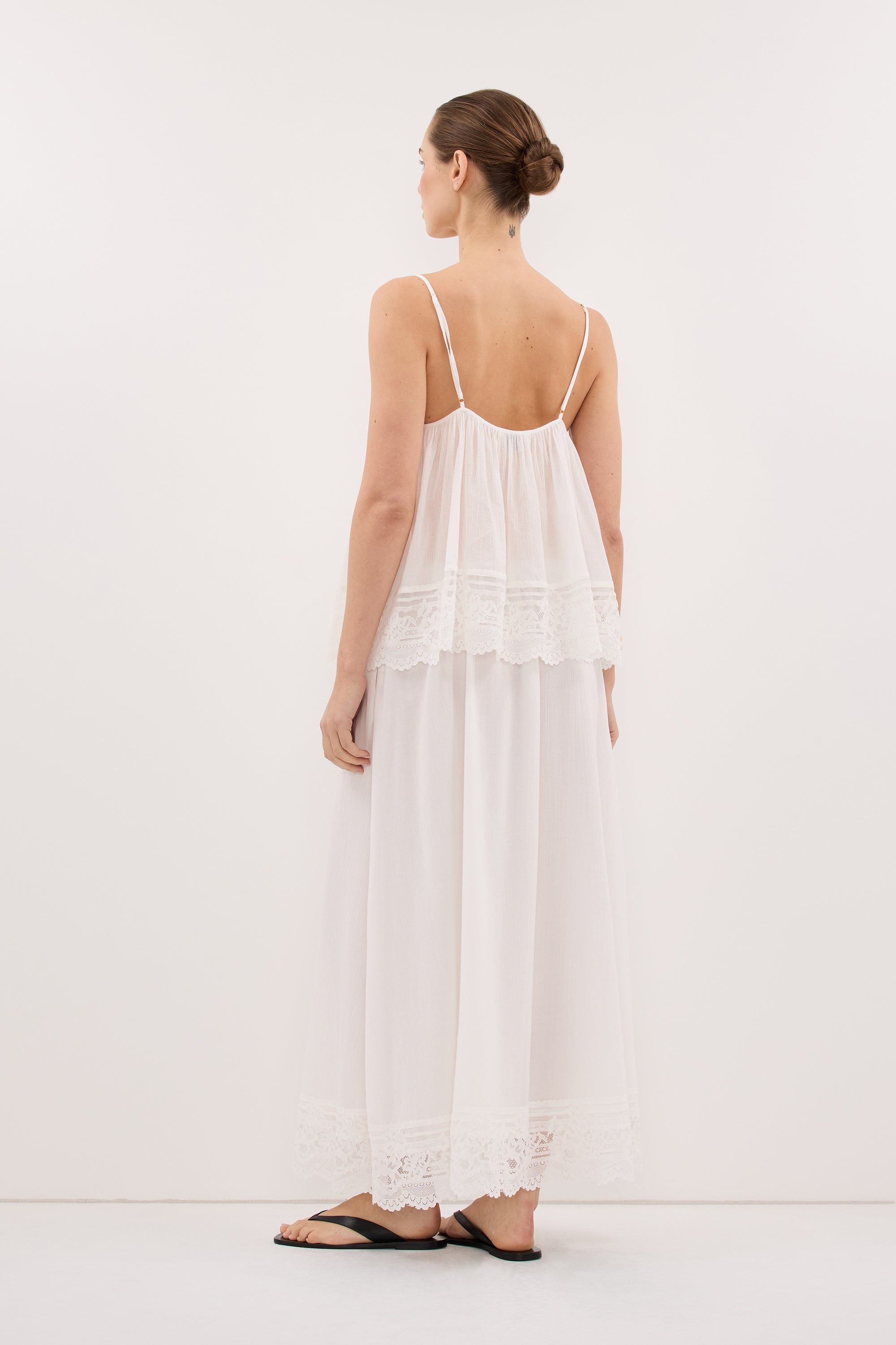 ELISA WHITE COTTON SHEER TOP