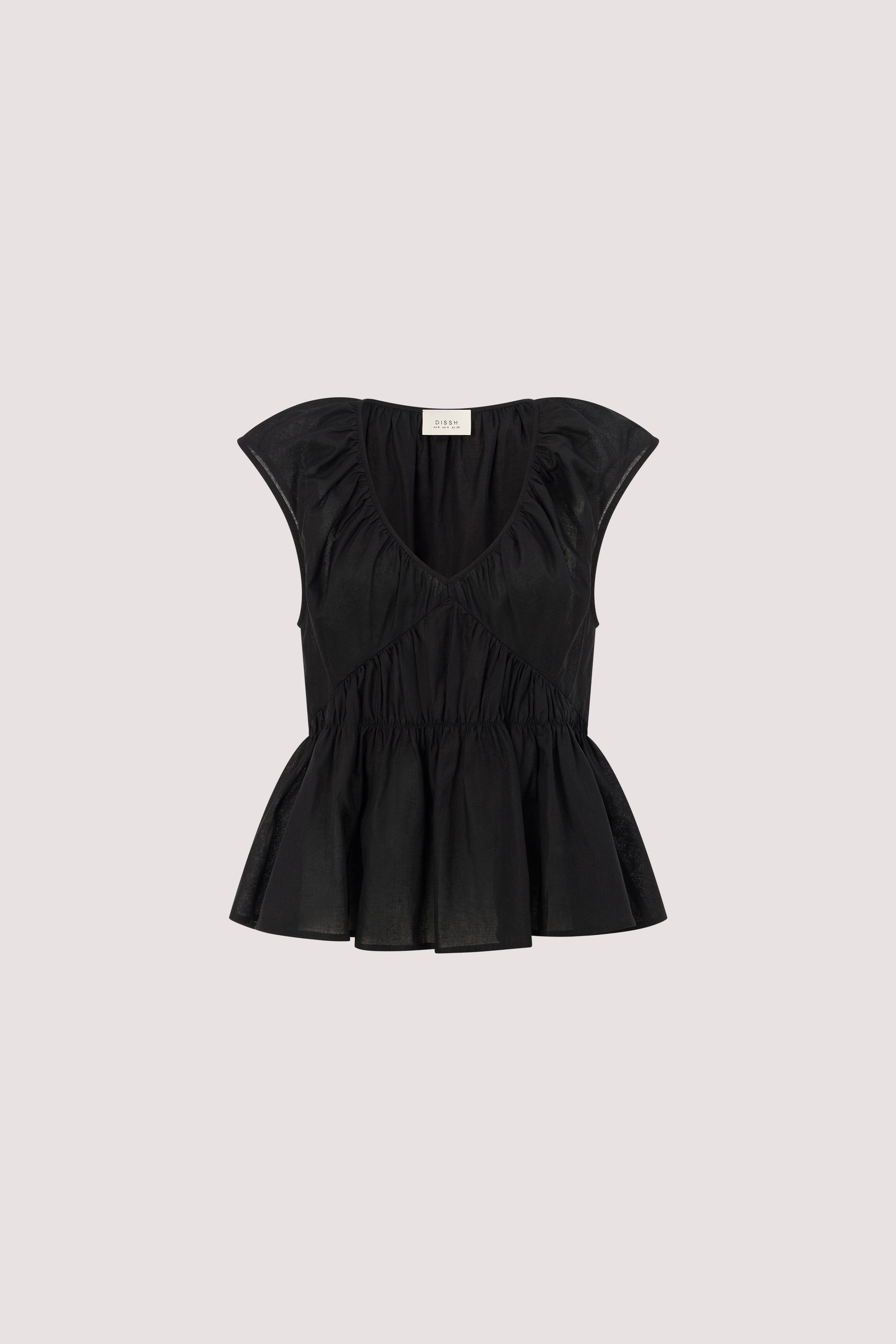 BILLIE BLACK LINEN BLEND TOP