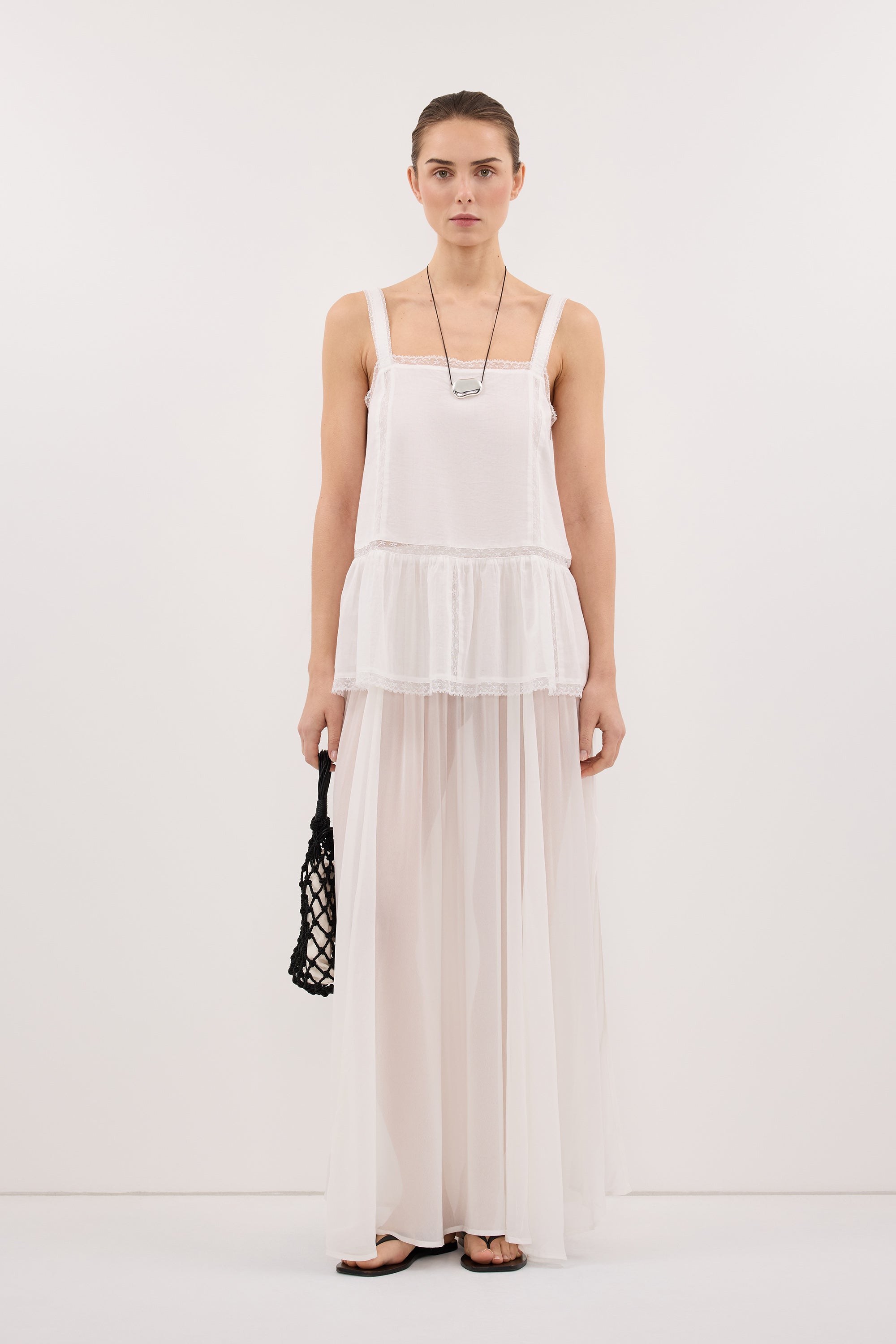 ROSIN WHITE COTTON VOILE TOP